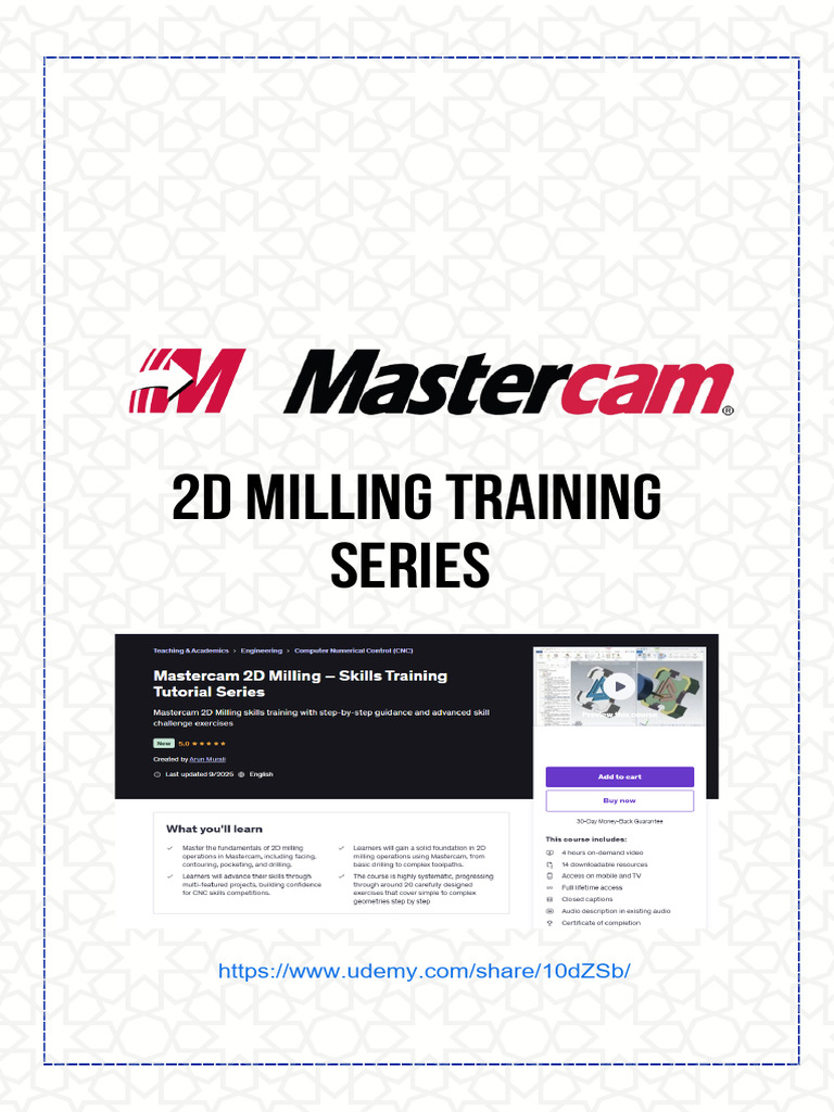 CAM Milling Traning Lessons_V2 | PDF | Machining | Drilling