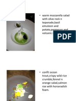 Warm Mozzarella Salad With Olive Rock N Tepanade, Basil Emulsion and Potato, Parmesan and Volcanic Salt Tuille