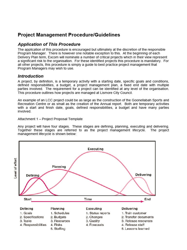 Attachment 4 Project Management Procedure Guidelines | PDF | Project ...