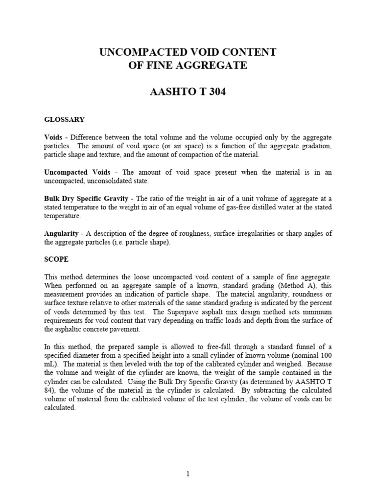 04-48.- AASHTO-T-304 ANGULARIDAD | PDF | Volume
