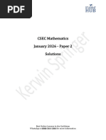 CSEC Maths - Paper 2 - January 2026 - Solutions | PDF | Angle | Area