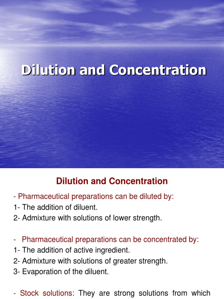 Dilution and Concentration | PDF | Science & Mathematics