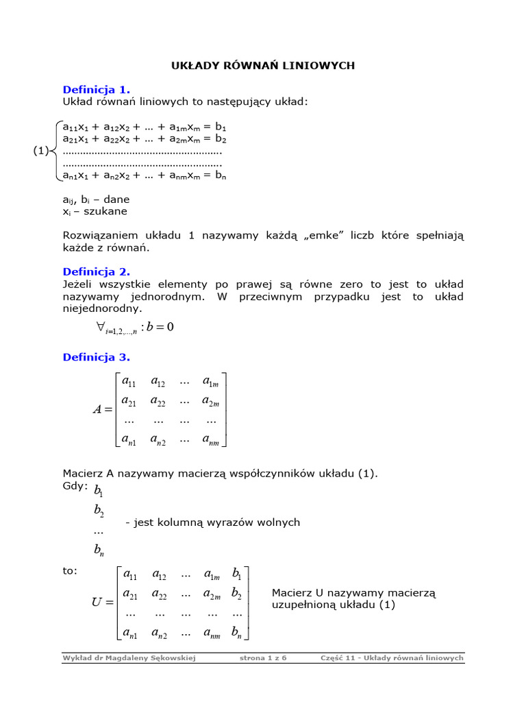 uklady_rownan | PDF