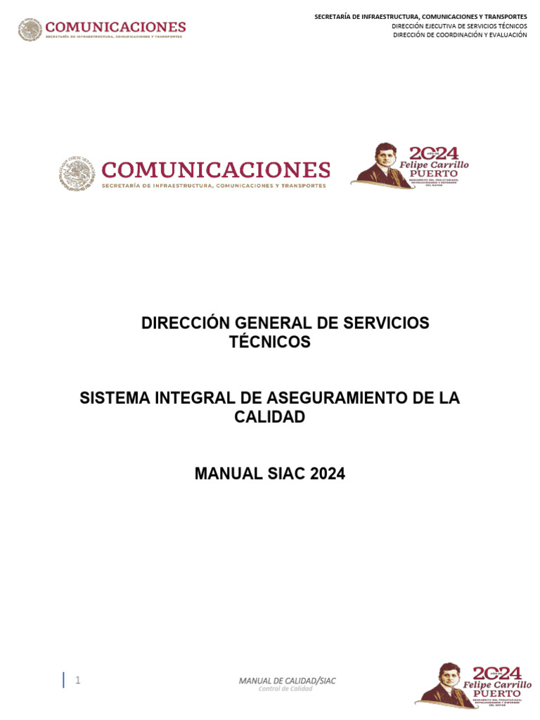 Manual de Control de Calidad SIAC 2024 (1) | PDF | Laboratorios ...