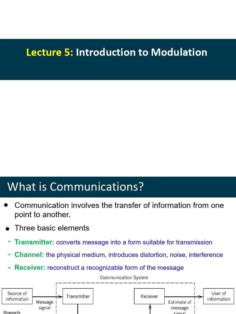 Lecture 5 Introduction to Double Sideband Modulation | PDF ...