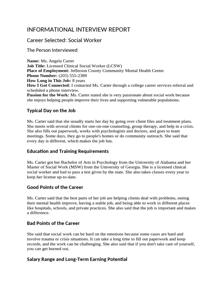 Informational Interview Report | PDF