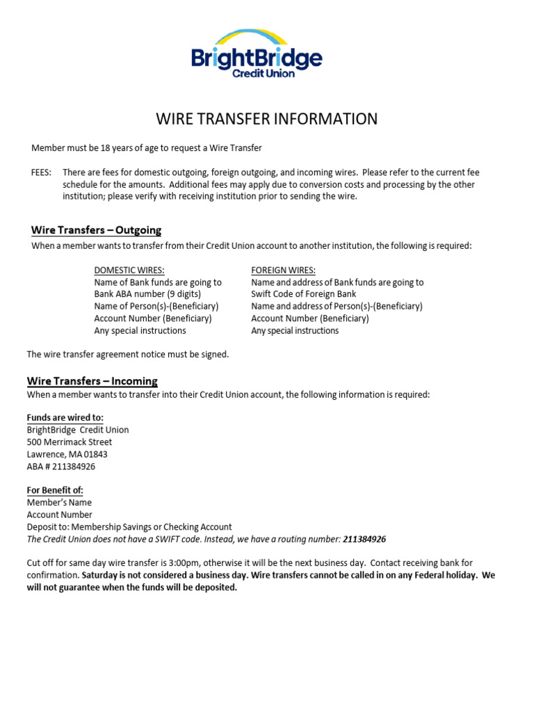 Wiretransfer Info | PDF