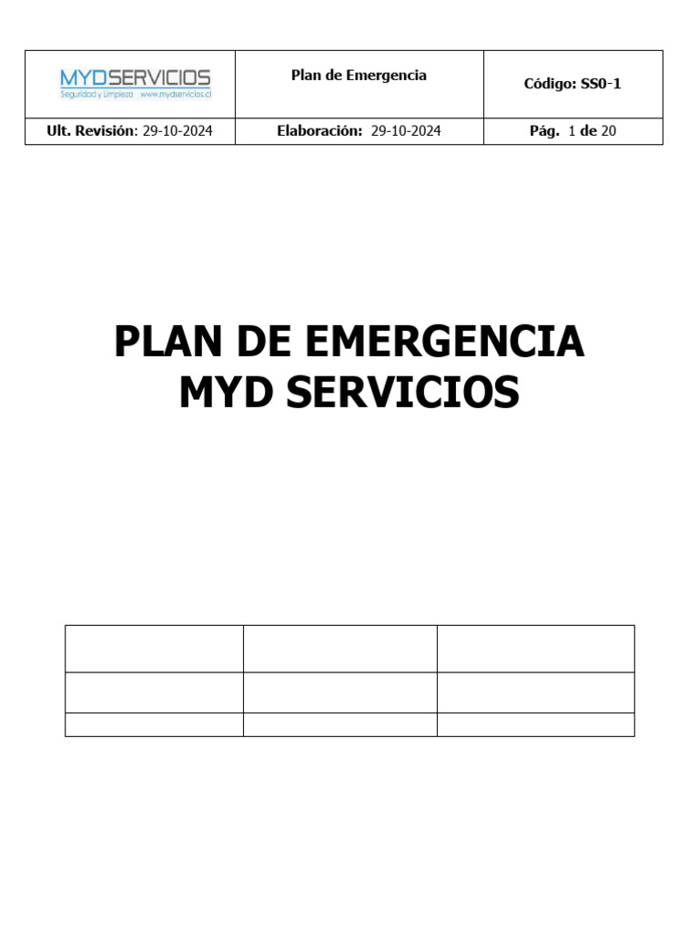 Plan de Emergencia Myd | PDF | Riesgo | Temblores