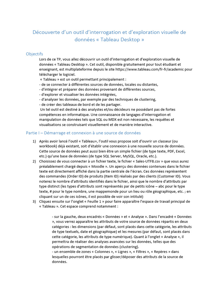 Tp 1 Tableau | PDF | Fichier informatique | Microsoft SQL Server
