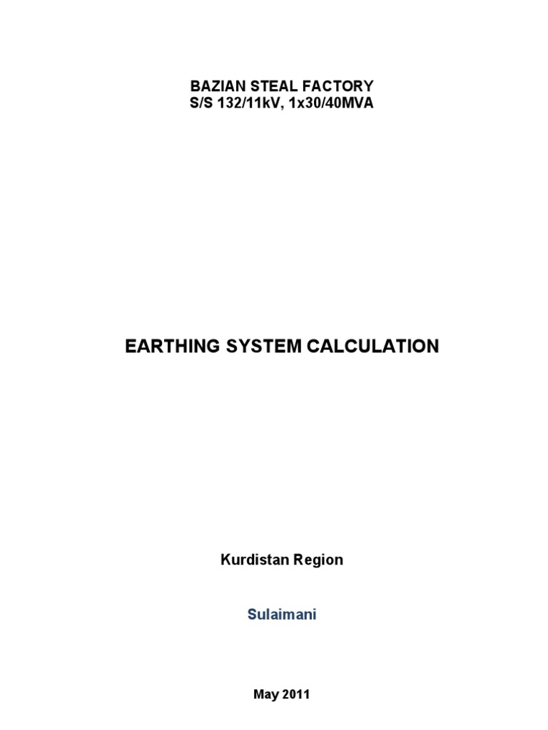 Earthing System Calculation Report | PDF | Electrical Conductor ...