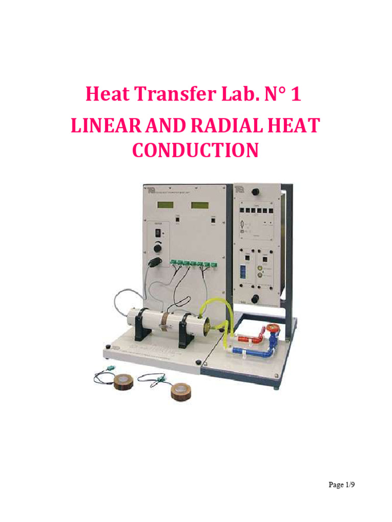 Lab. N°1 Conduction Heat Transfer | PDF | Thermal Conduction | Heat ...
