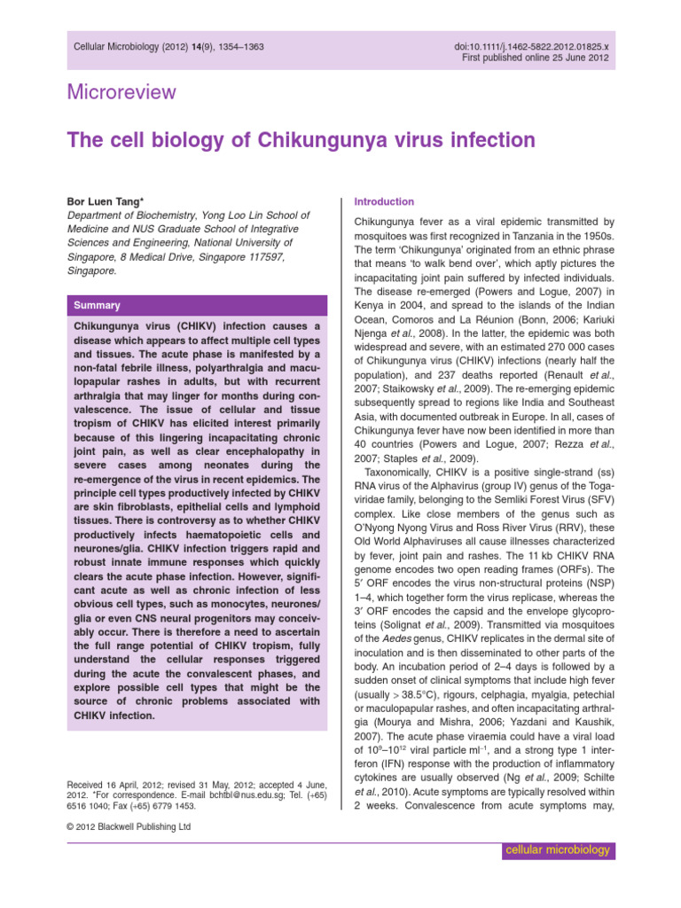 2012, The Cell Biology of Chikungunya Virus Infection | PDF ...