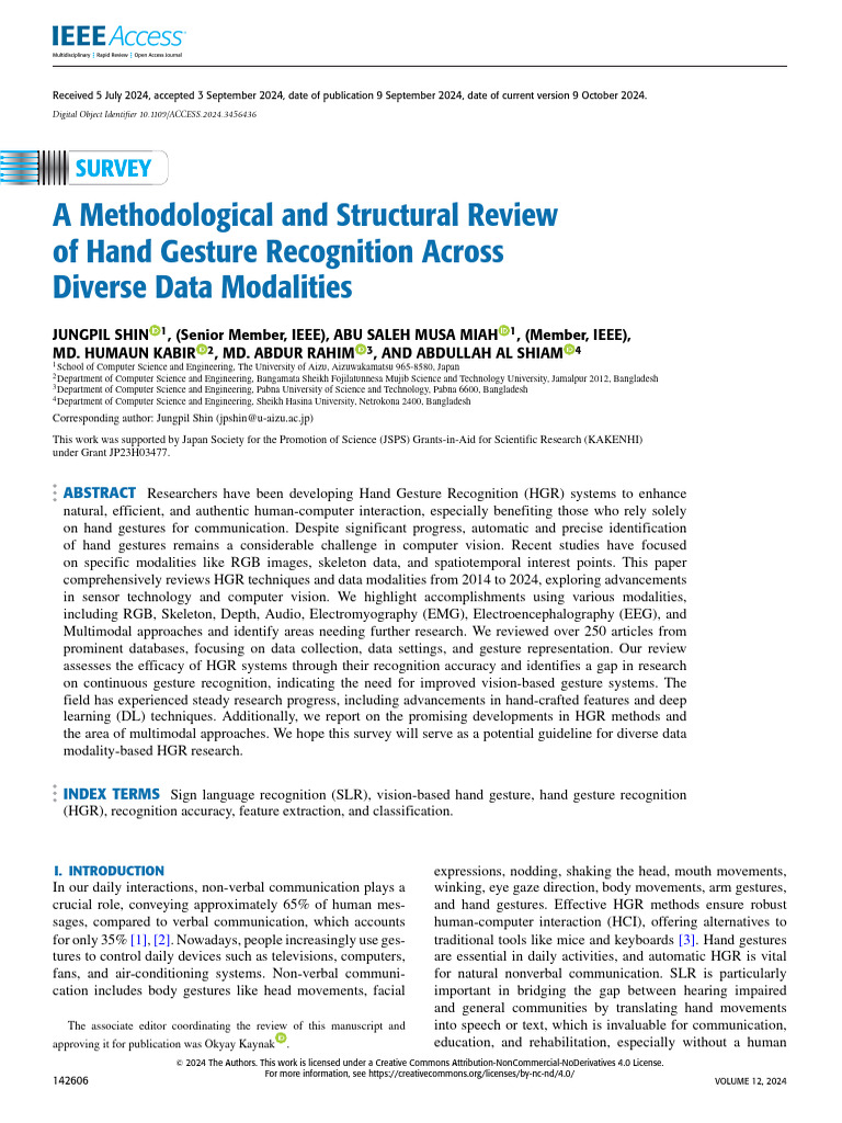 A Methodological and Structural Review of Hand Gesture Recognition ...