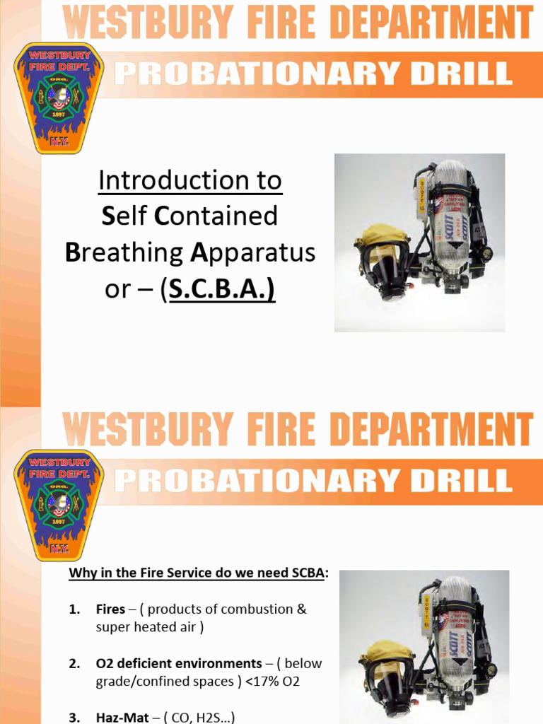 westbury_fd_probie_drill_-_scba_copy | PDF | Equipment