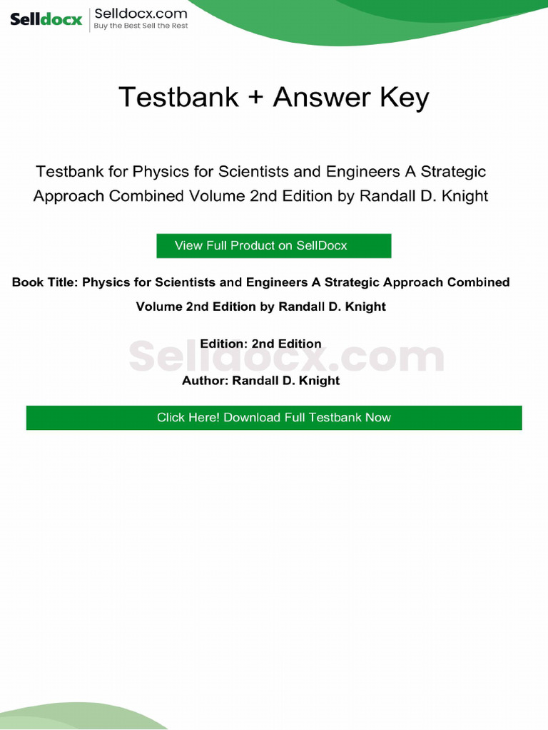 Solution Manual for Physics for Scientists and Engineers a Strategic ...