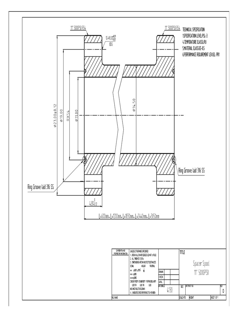 Drawing for 11 Inch Spacer Spool From Jane 2.12 | PDF
