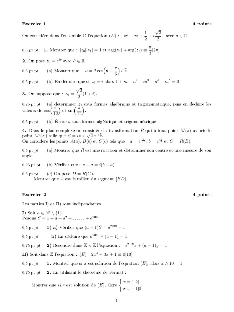 Bac blanc 2eme BAC SM | PDF | Mathématiques | Analyse mathématique