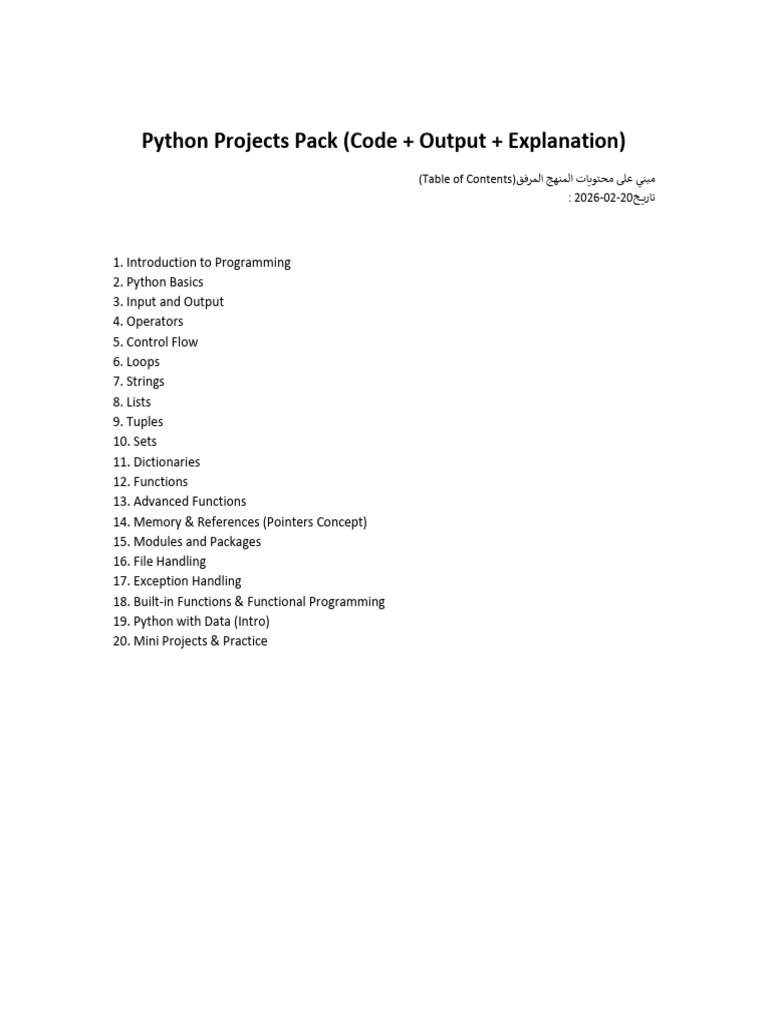 Python Student Projects Pack AR En | PDF