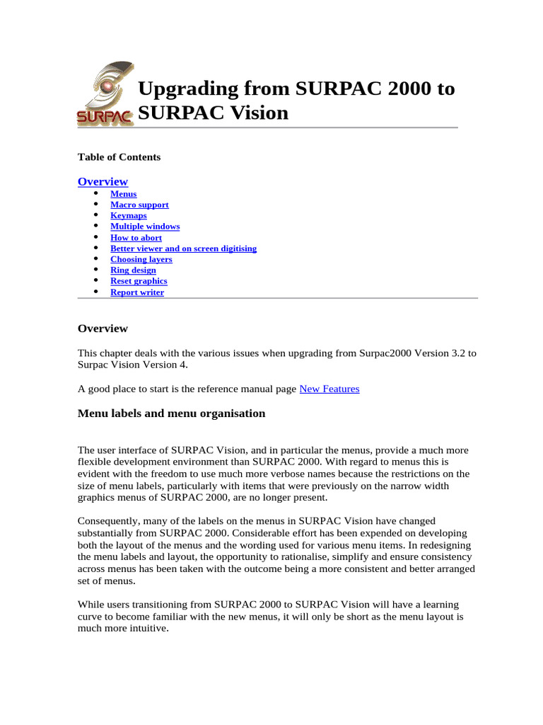 11_Upgrading From SURPAC 2000 to SURPAC Vision | PDF | Menu (Computing ...