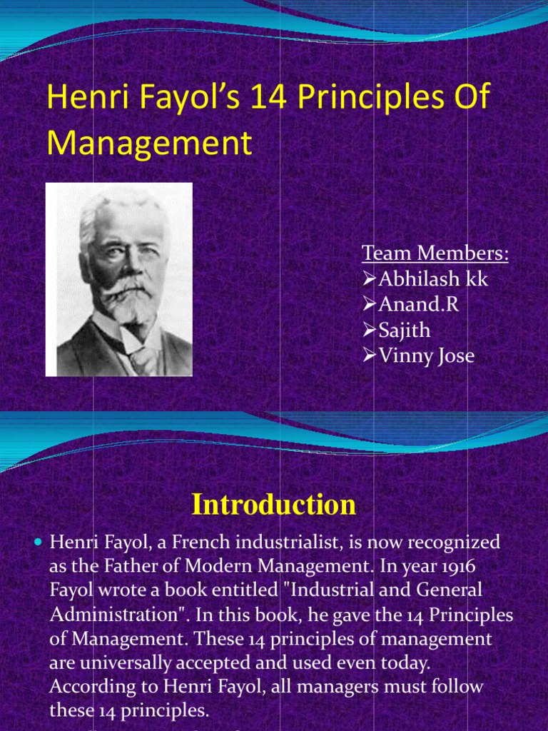 Henri Fayol - S 14 Principles of Management | PDF | Employment ...
