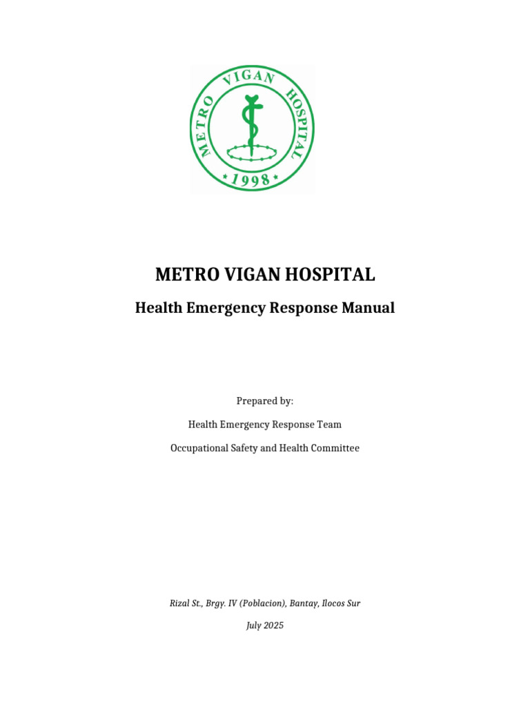MVH Health Emergency Response Manual | PDF | Emergency Management ...