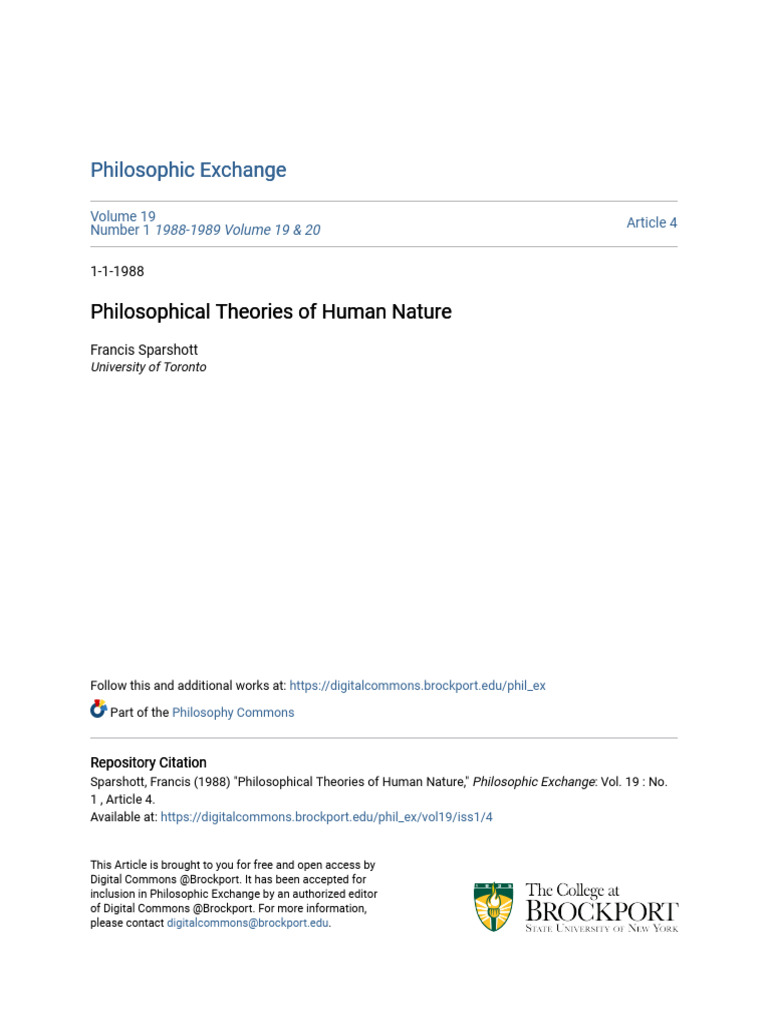 Philosophical Theories of Human Nature | PDF | Science | Physics