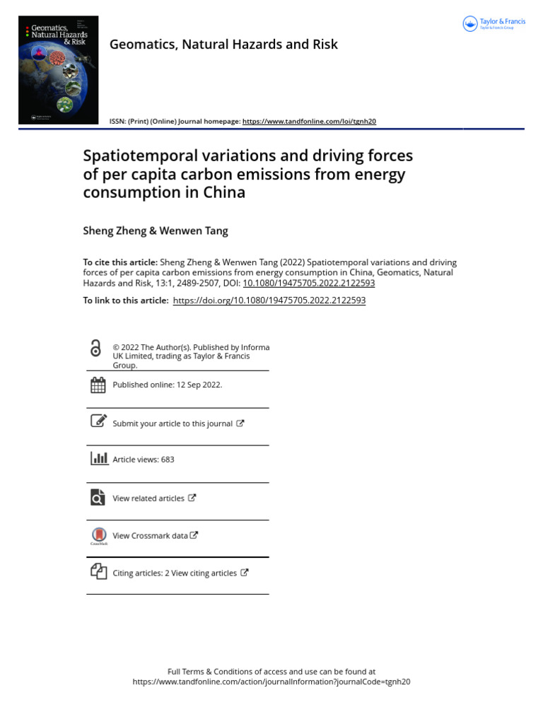 Spatiotemporal Variations and Driving Forces of Per Capita Carbon ...