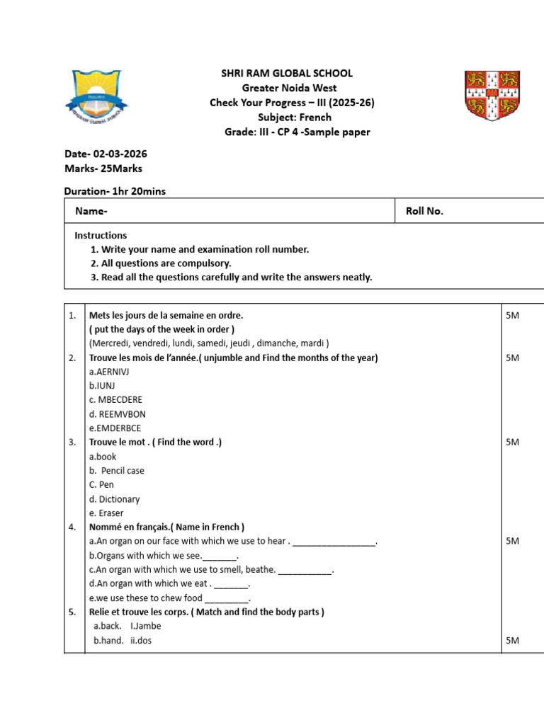 CP 4 Sample Paper | PDF