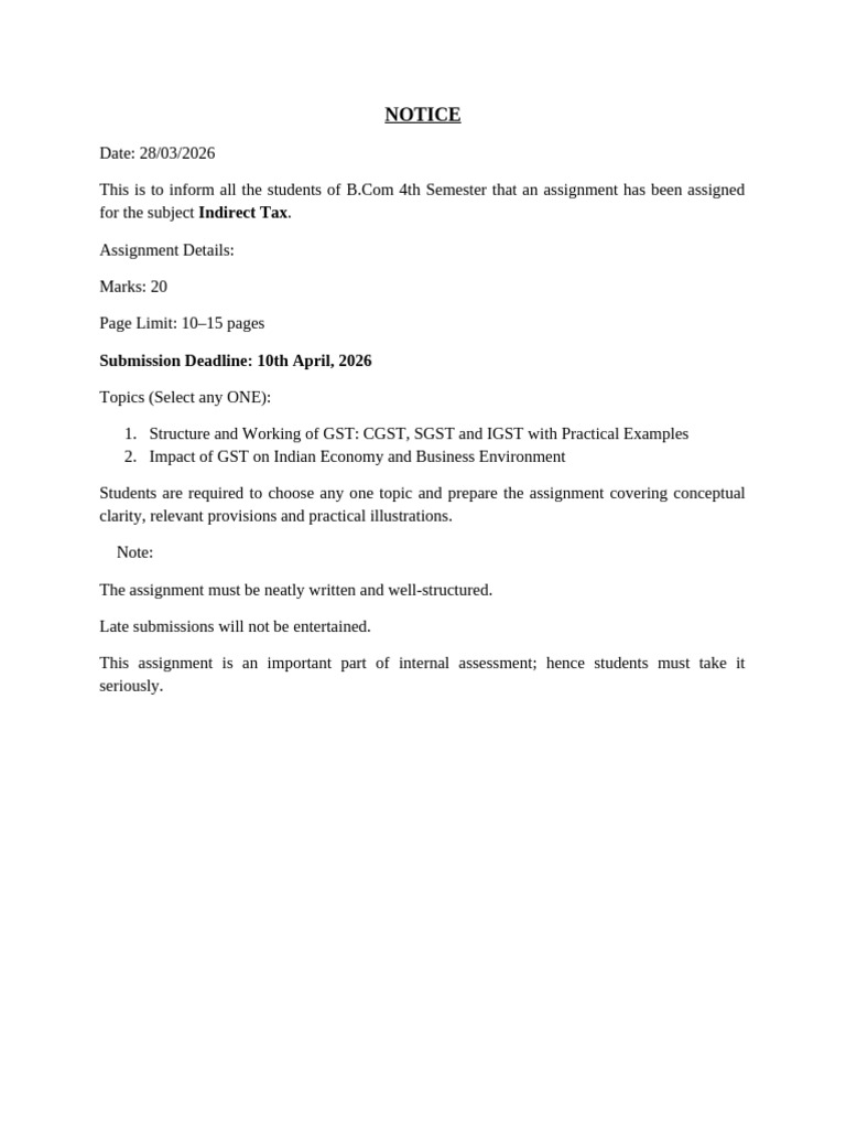 Bcom 4th Sem IDT Assignment.2026 | PDF