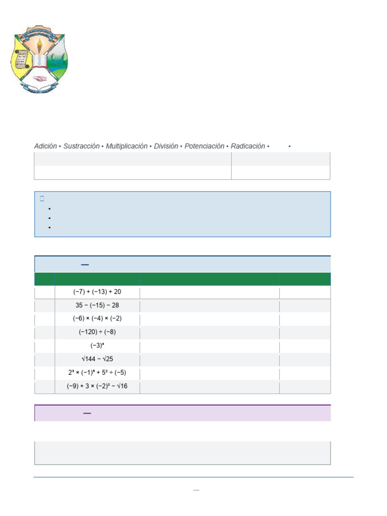 TALLER #2 (7°C) | PDF | Entero | Aritmética