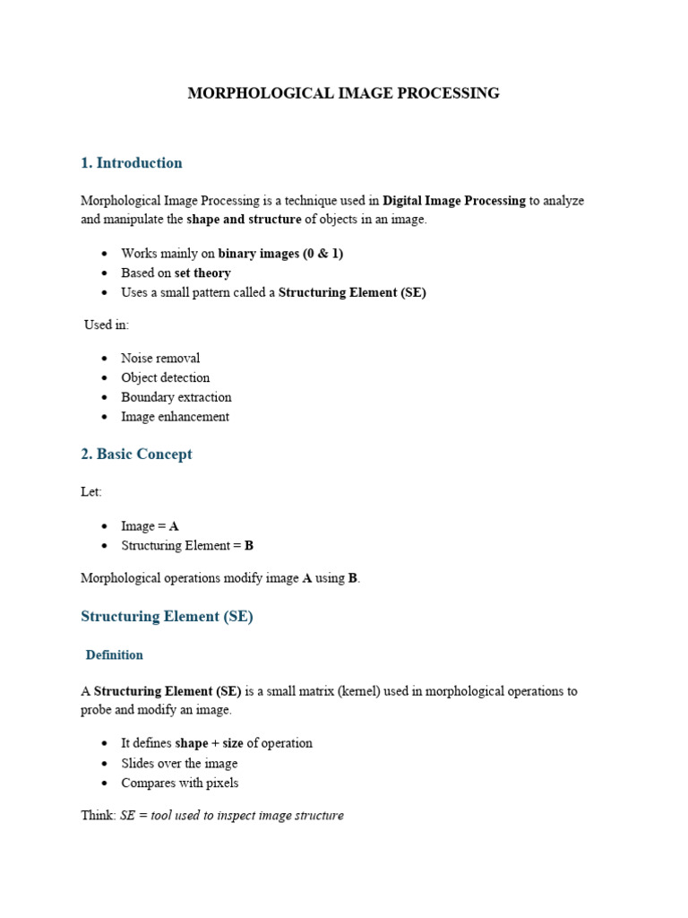 Morphological Image Processing | PDF