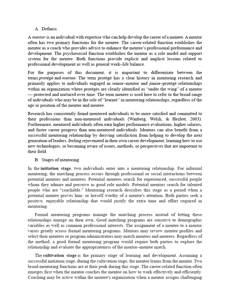 Materi Resume Mentoring | PDF | Mentorship | Behavioural Sciences