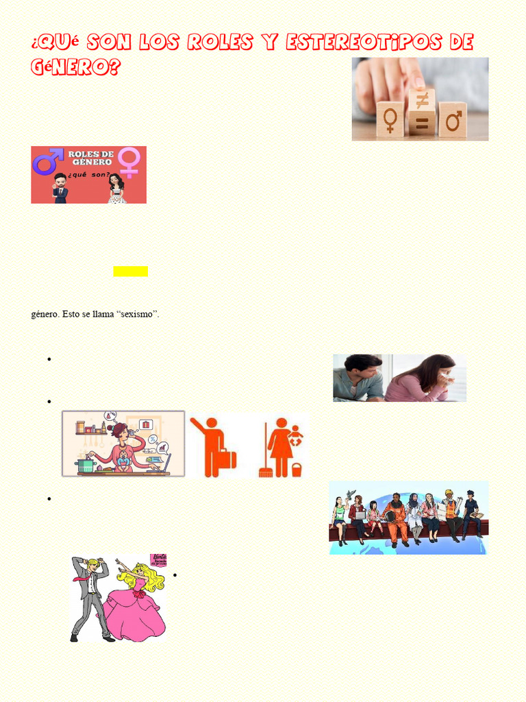 Qué Son Los Roles y Estereotipos de Género | PDF | Estereotipos | Rol ...