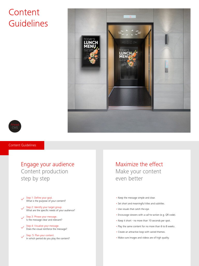 ContentGuidelines cms signage | PDF | Film And Video Technology | Video