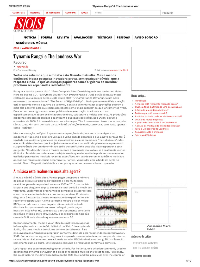 'Dynamic Range' & the Loudness War | PDF | Gravação de som | Som