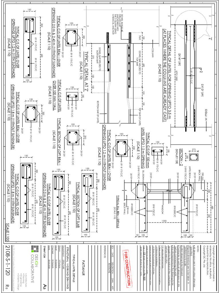 Typical Lintel Details Model | PDF | Mechanical Engineering | Building ...