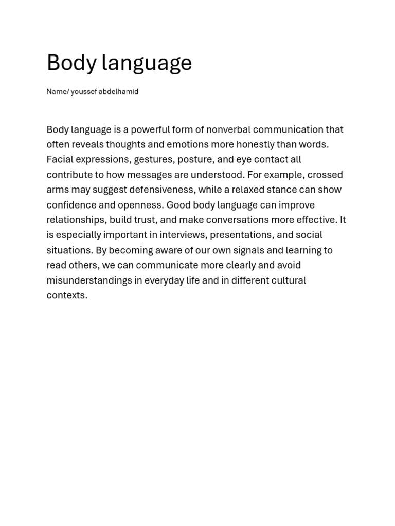 Body Language | PDF