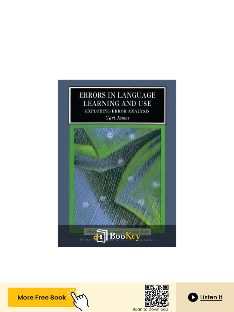 Errors in Language Learning and Use PDF | PDF | Second Language