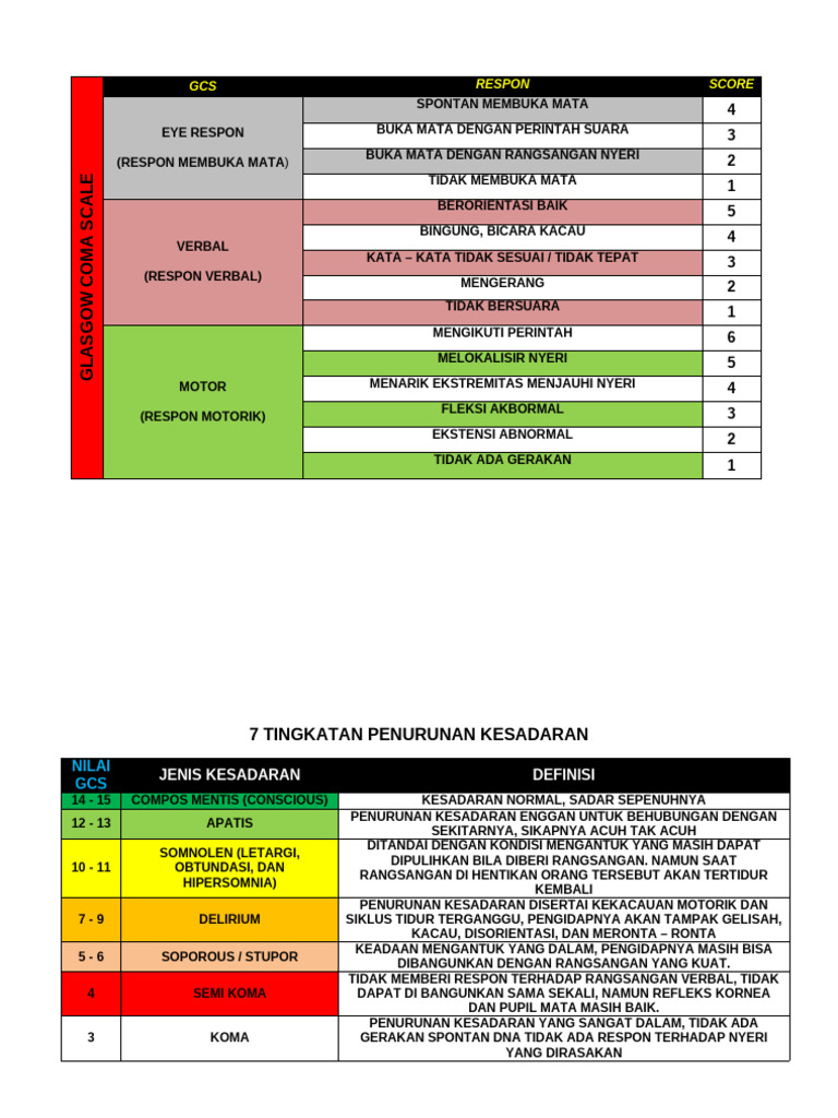 Glasgow Coma Scale | PDF