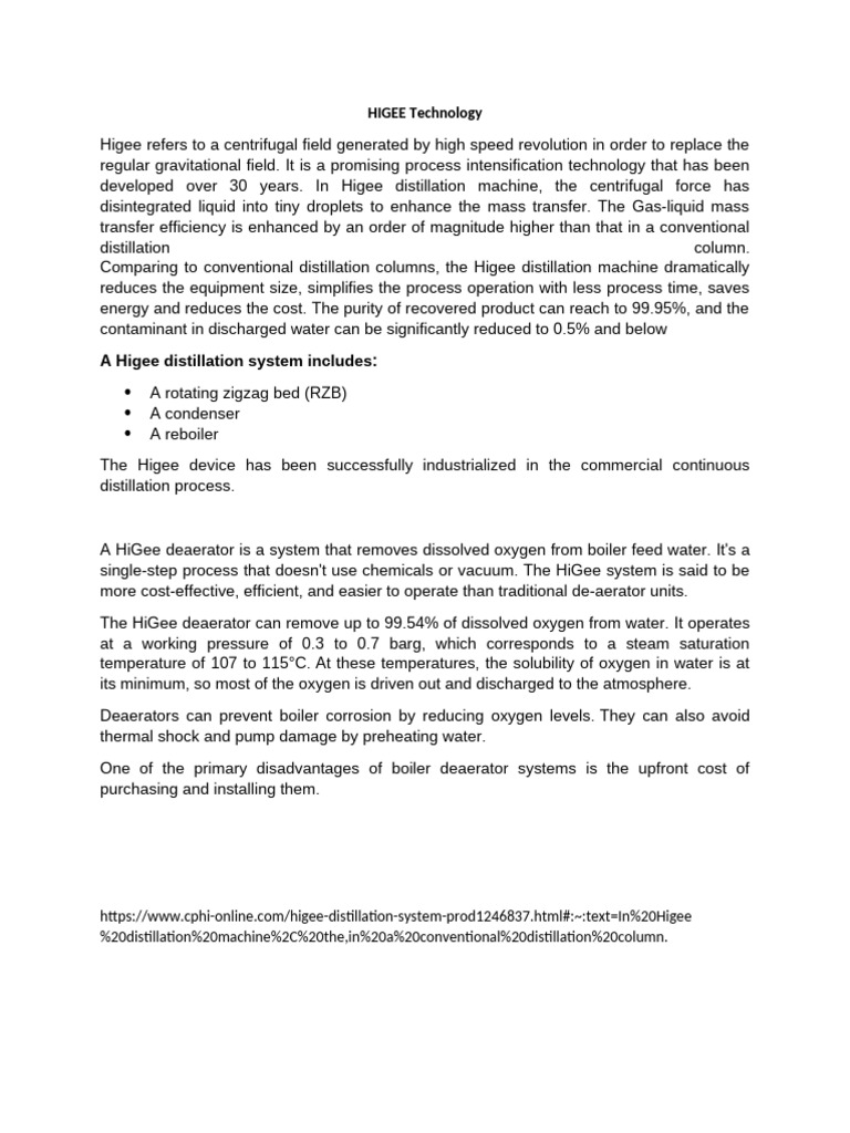HIGEE Technology | PDF