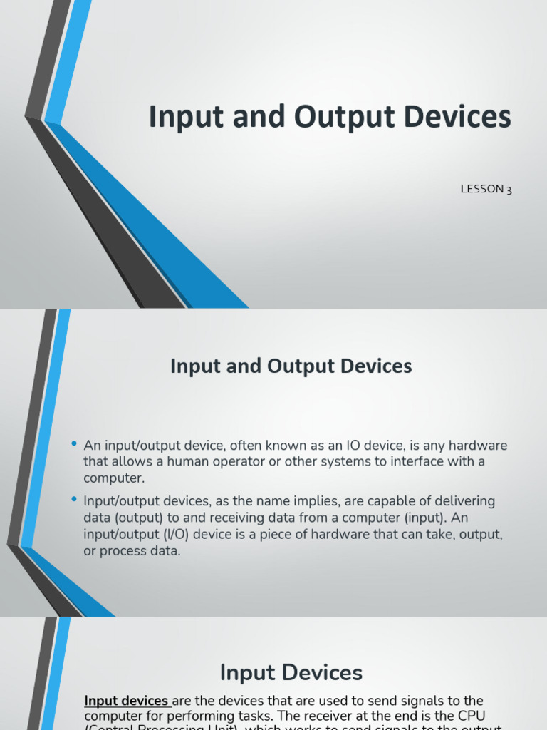 LESSON 3 Input and Output Devices | PDF | Printer (Computing ...