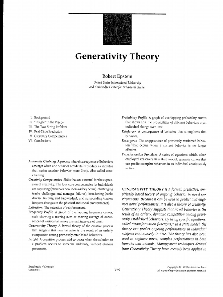 Epstein-Generativity_Theory-Encyclopedia_of_Creativity-1999 (1) | PDF ...