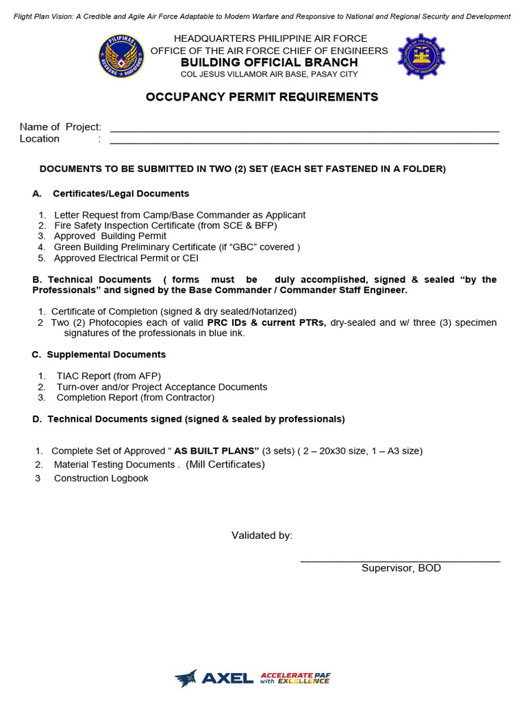 Annex h - Occupancy Checklist | PDF