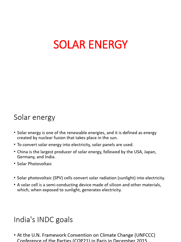 solar energy | PDF | Photovoltaics | Solar Power