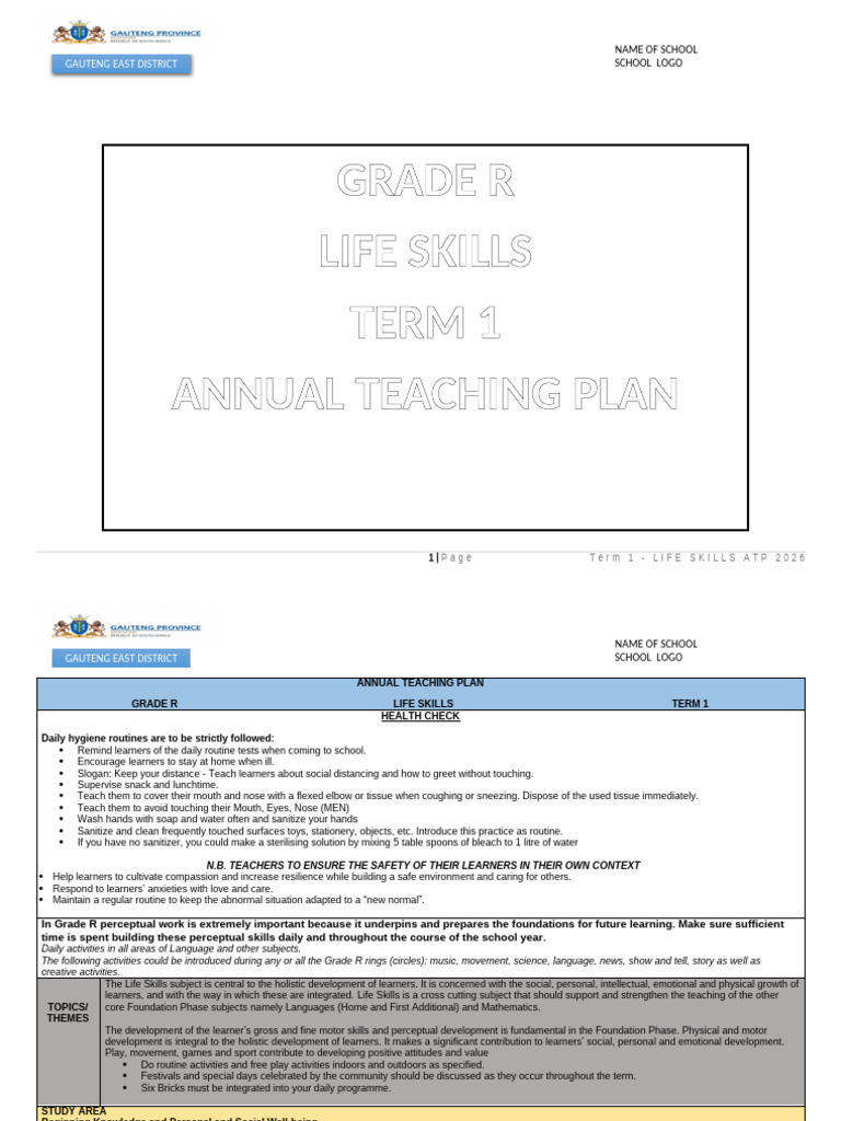 .Archenglish Grade r Life Skills Atp 2025 | PDF | Learning | Drawing