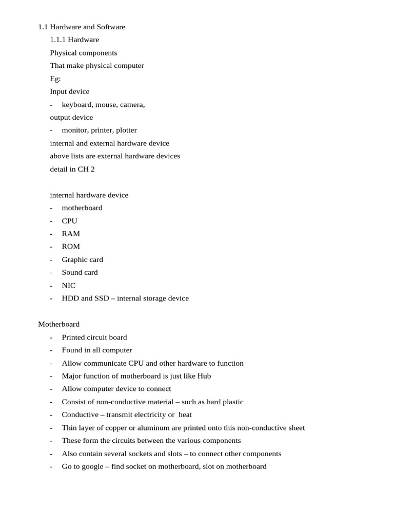 Topic 1 Types and Components of Computer System | PDF
