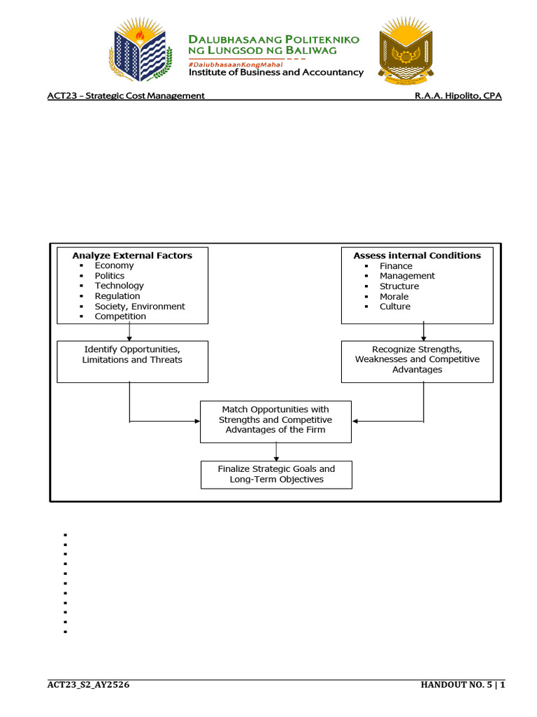 ACT23_H05-Strategy-and-The-Master-Budget | PDF | Budget | Equity (Finance)