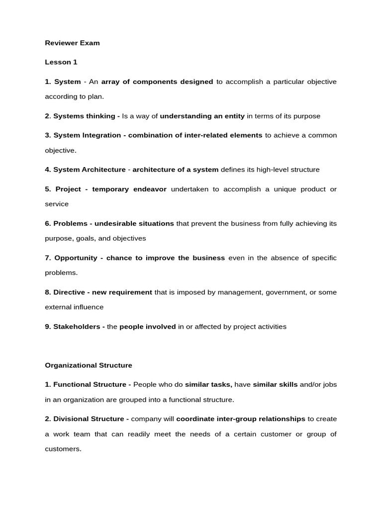 Reviewer - Exam | PDF | Systems Architecture | Information Technology
