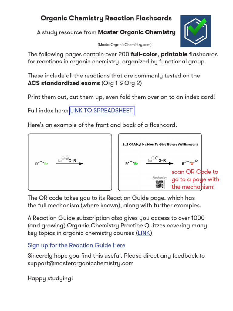 Moc Reaction Flash Cards 2 | PDF | Ester | Amide