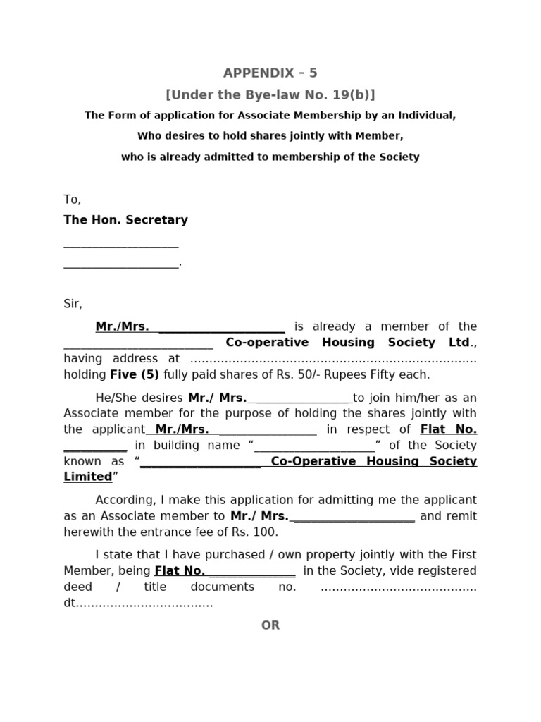 Appendix-5-Associate Membership Form | PDF | Justice | Crime & Violence